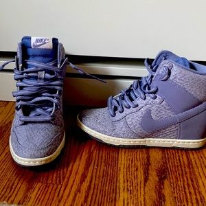 Nike wedge sneakers with some wear on back